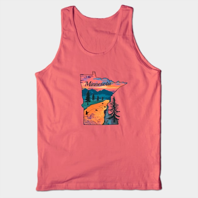 Minnesota Fly Fishing State River Sunset by TeeCreations Tank Top by TeeCreations